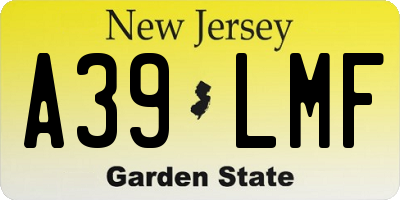 NJ license plate A39LMF