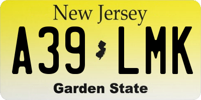 NJ license plate A39LMK