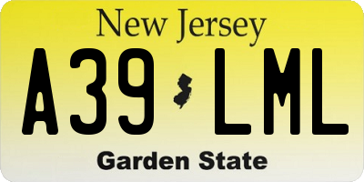 NJ license plate A39LML