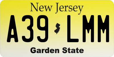 NJ license plate A39LMM