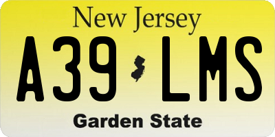 NJ license plate A39LMS