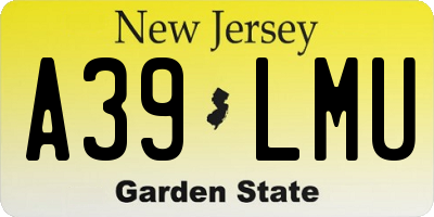 NJ license plate A39LMU