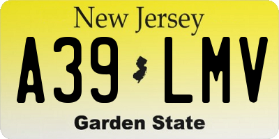 NJ license plate A39LMV
