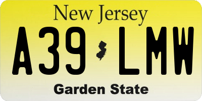 NJ license plate A39LMW