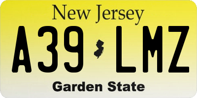 NJ license plate A39LMZ