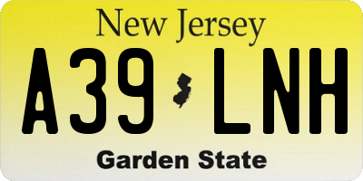 NJ license plate A39LNH