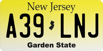 NJ license plate A39LNJ