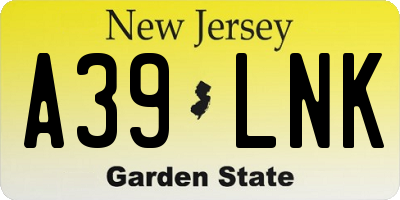 NJ license plate A39LNK