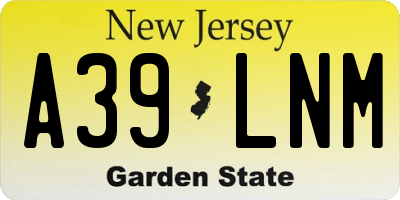 NJ license plate A39LNM