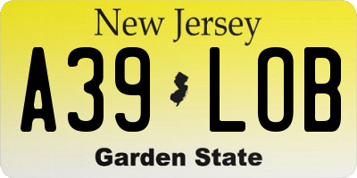 NJ license plate A39LOB