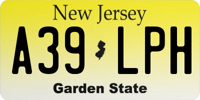 NJ license plate A39LPH