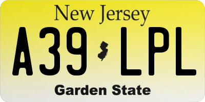 NJ license plate A39LPL