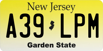 NJ license plate A39LPM