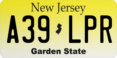 NJ license plate A39LPR