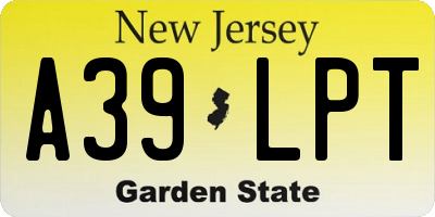 NJ license plate A39LPT
