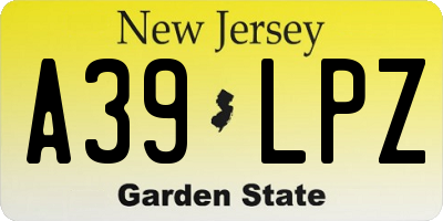 NJ license plate A39LPZ