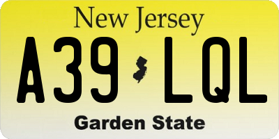 NJ license plate A39LQL