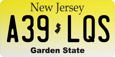 NJ license plate A39LQS
