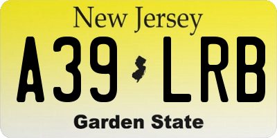 NJ license plate A39LRB