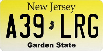 NJ license plate A39LRG