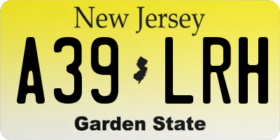 NJ license plate A39LRH