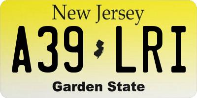 NJ license plate A39LRI