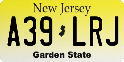 NJ license plate A39LRJ
