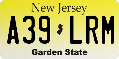 NJ license plate A39LRM