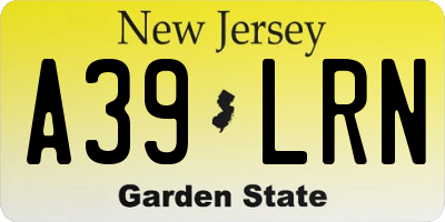 NJ license plate A39LRN