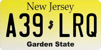 NJ license plate A39LRQ
