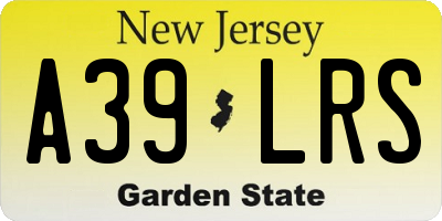 NJ license plate A39LRS