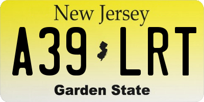 NJ license plate A39LRT