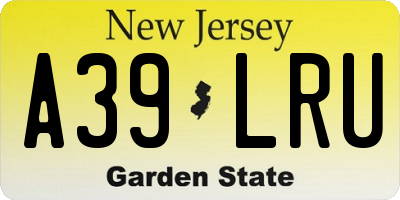 NJ license plate A39LRU