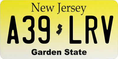 NJ license plate A39LRV