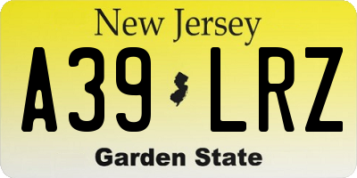NJ license plate A39LRZ