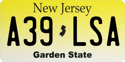 NJ license plate A39LSA