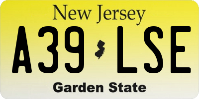 NJ license plate A39LSE