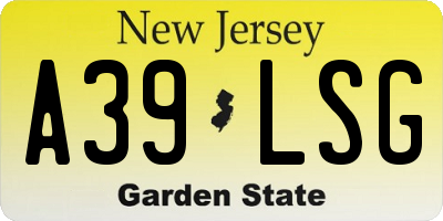 NJ license plate A39LSG