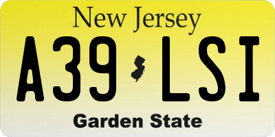 NJ license plate A39LSI