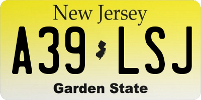 NJ license plate A39LSJ