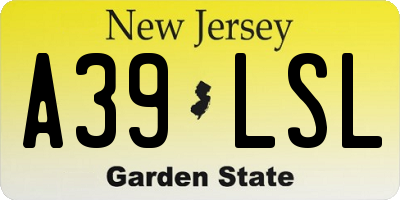 NJ license plate A39LSL