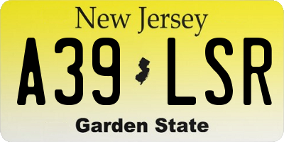 NJ license plate A39LSR