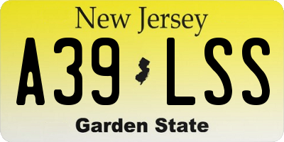 NJ license plate A39LSS