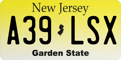NJ license plate A39LSX