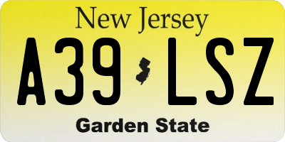 NJ license plate A39LSZ