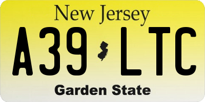 NJ license plate A39LTC