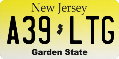 NJ license plate A39LTG