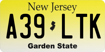 NJ license plate A39LTK