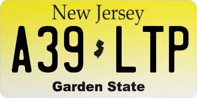 NJ license plate A39LTP