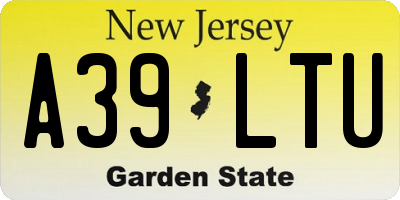 NJ license plate A39LTU
